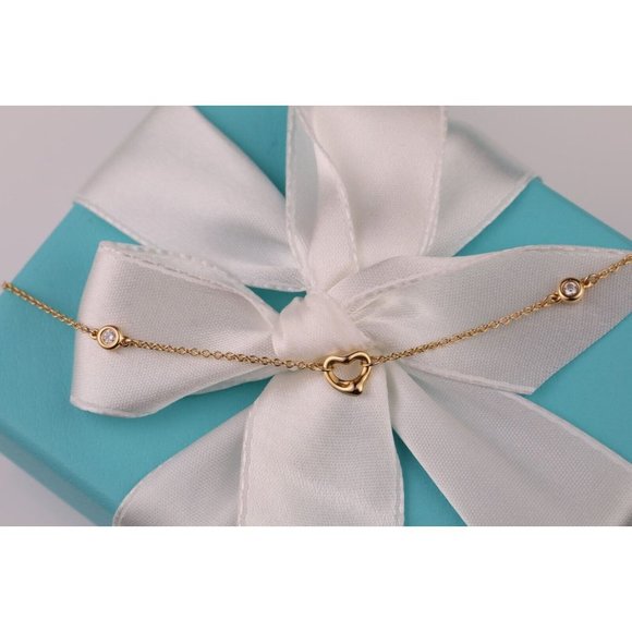 Tiffany & Co. Jewelry - Tiffany & Co. Elsa Peretti Diamonds by the Yard Open Heart Bracelet in 18k Gold